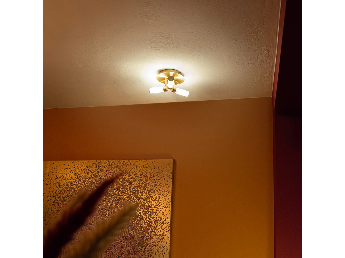 Plafonnier de salle de bain moderne en laiton 3 lumières IP44 - Bath