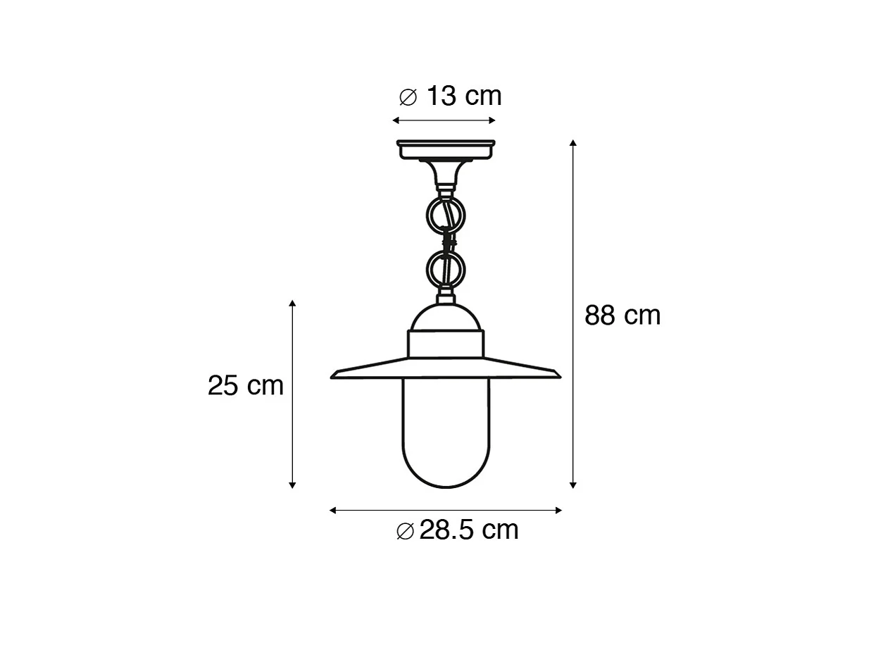 Lampe suspendue rurale d'extérieur anthracite IP44 - Kansas graphite