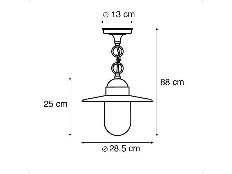 Lampe suspendue d'extérieur rustique gris foncé IP44 - Kansas graphite