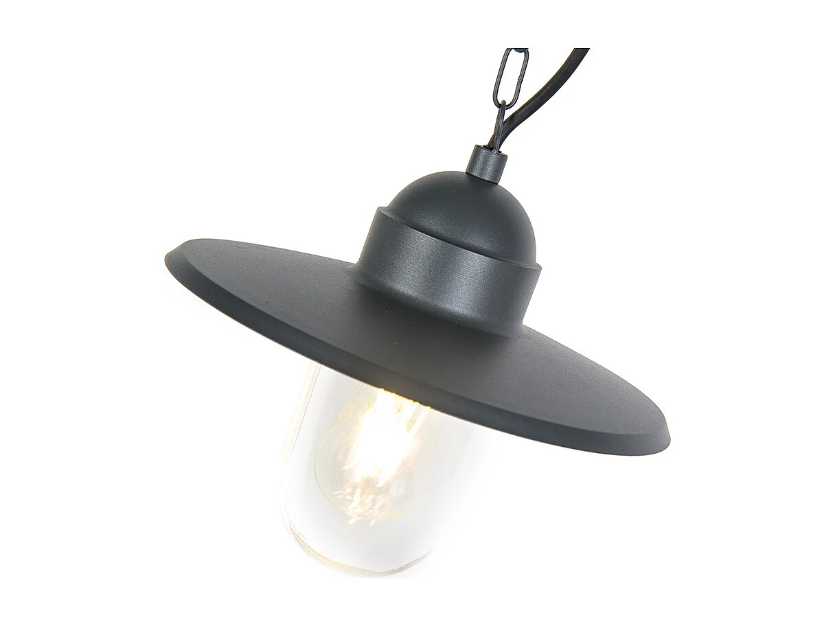 Lampe suspendue d'extérieur rustique gris foncé IP44 - Kansas graphite