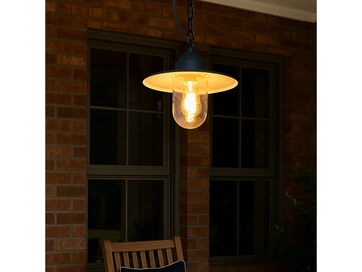 Lampe suspendue d'extérieur rustique gris foncé IP44 - Kansas graphite