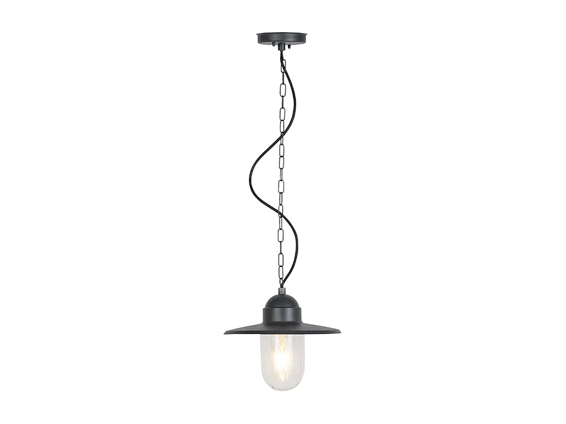 Lampe suspendue d'extérieur rustique gris foncé IP44 - Kansas graphite