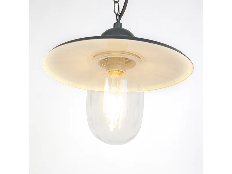 Lampe suspendue d'extérieur rustique gris foncé IP44 - Kansas graphite