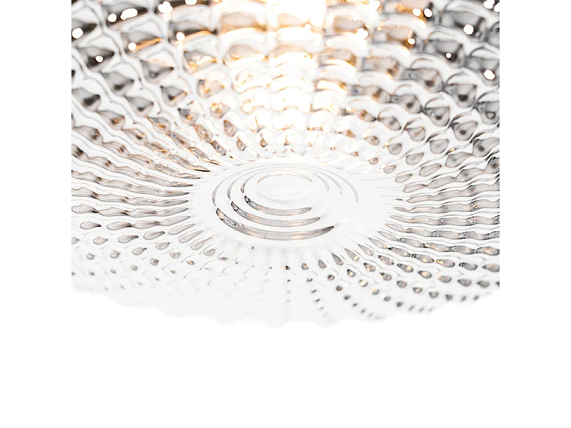 Plafonnier classique noir avec verre fumé 30 cm IP44 - Nohmi