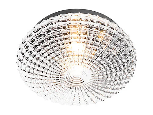 Plafonnier classique noir avec verre fumé 30 cm IP44 - Nohmi