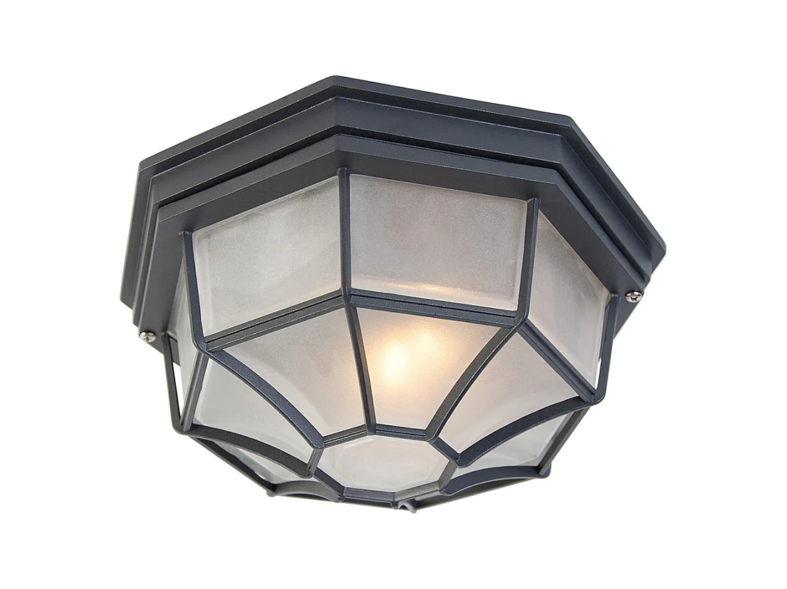 Plafonnier Country gris foncé IP44 - Bri L