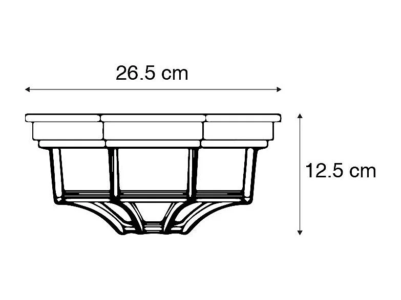 Plafonnier rustique gris foncé 26,5 IP44 - Bri