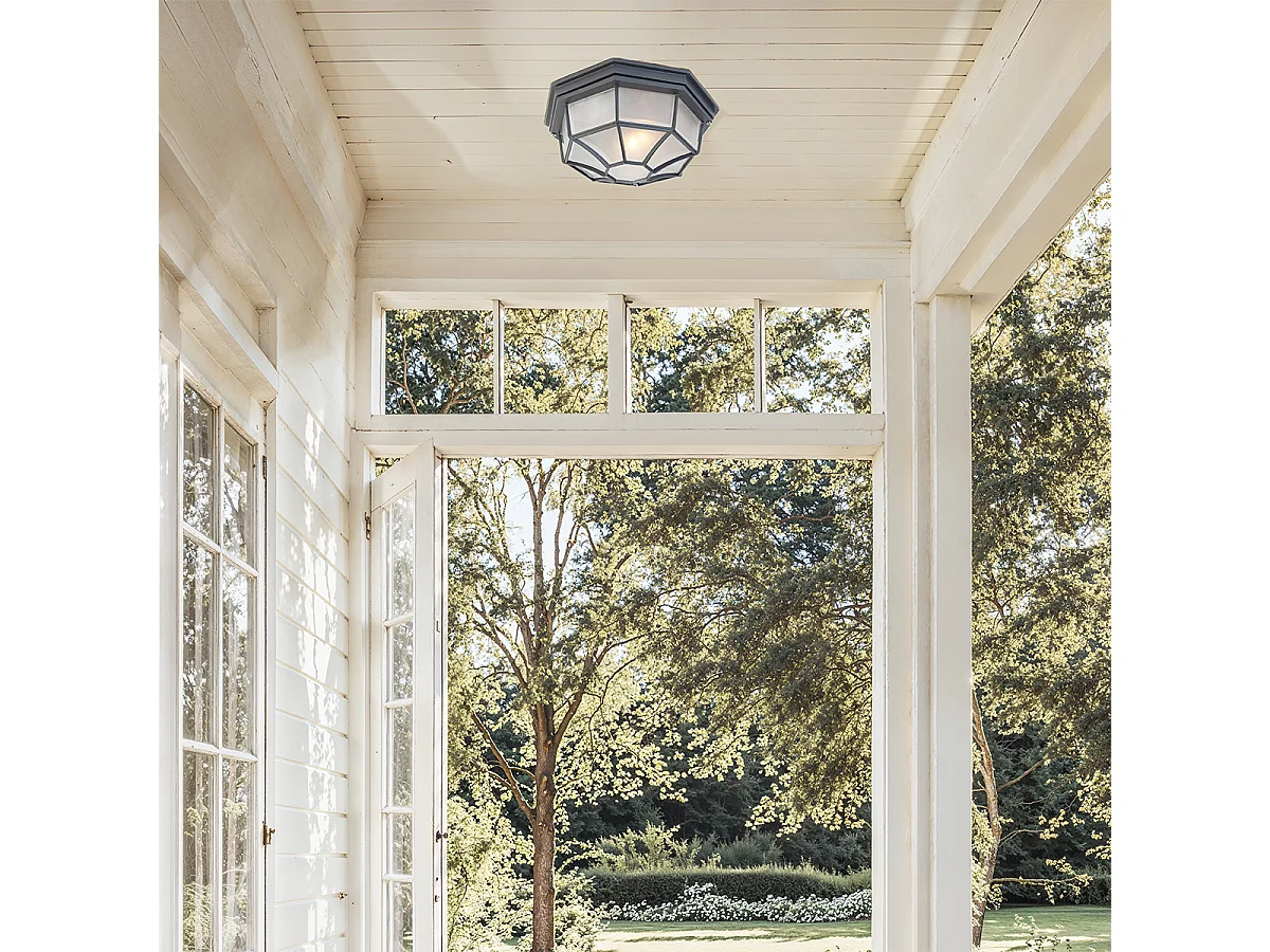 Plafonnier rustique gris foncé 26,5 IP44 - Bri