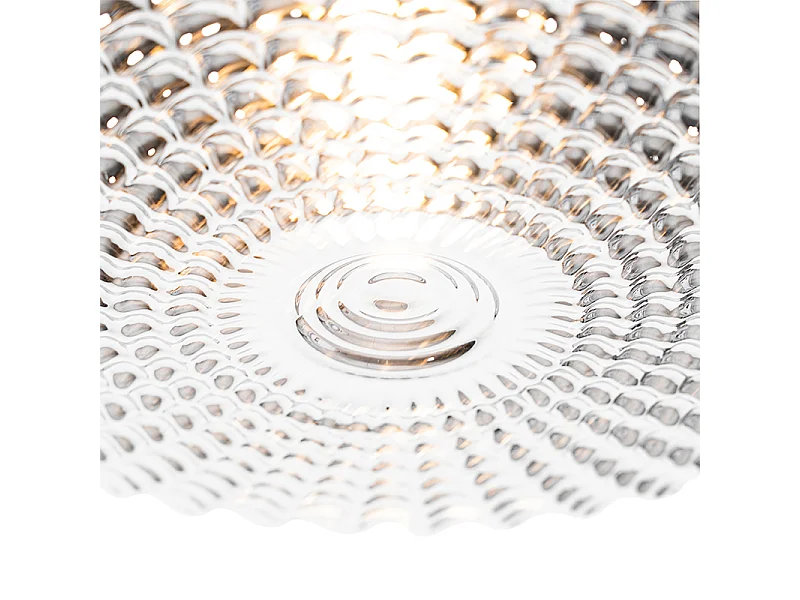 Plafonnier classique noir avec verre fumé 35 cm IP44 - Nohmi