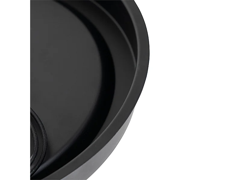 Plafonnier classique noir avec verre fumé 35 cm IP44 - Nohmi