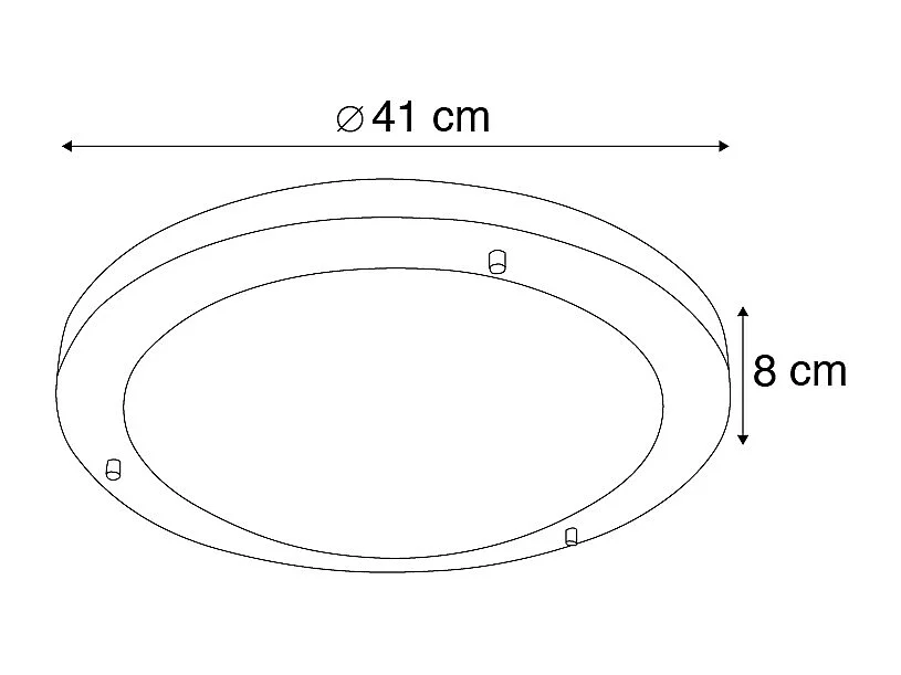 Plafonnier moderne en acier 41 cm IP44 - Yuma
