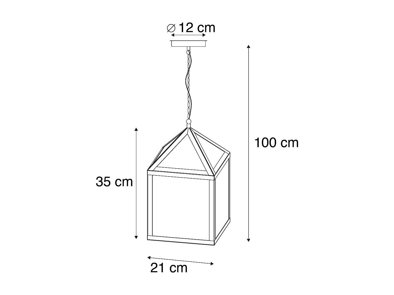 Suspension d'extérieur industrielle noire IP23 - Amsterdam