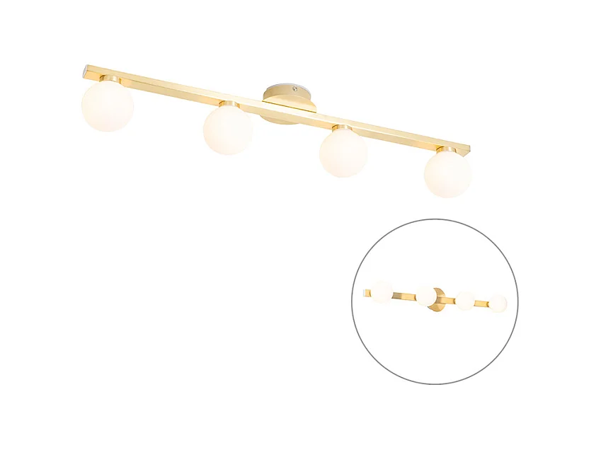 Plafonnier moderne en laiton IP44 4 lumières - Cederic