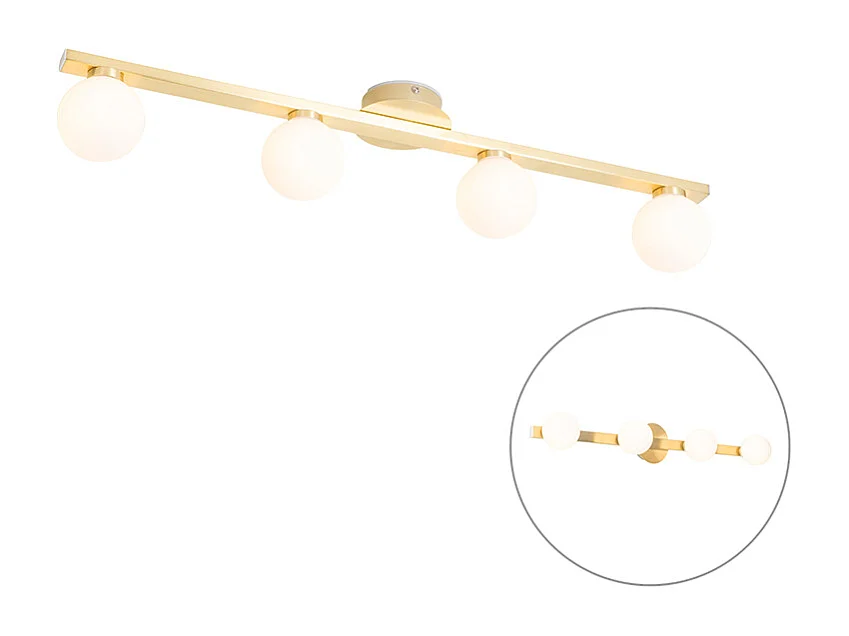 Plafonnier moderne en laiton IP44 4 lumières - Cederic