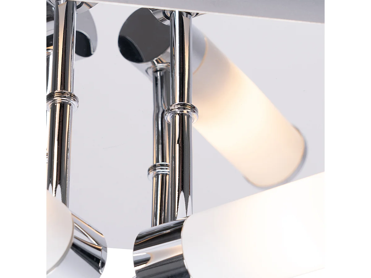 Plafonnier de salle de bain moderne chrome 4 lumières IP44 - Bath