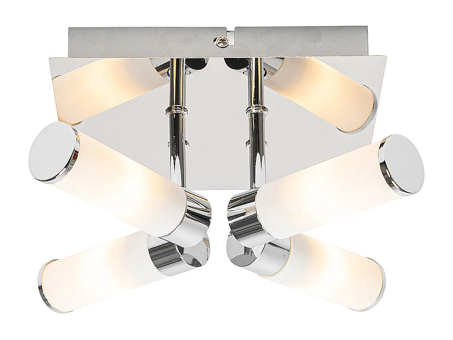 Plafonnier de salle de bain moderne chrome 4 lumières IP44 - Bath