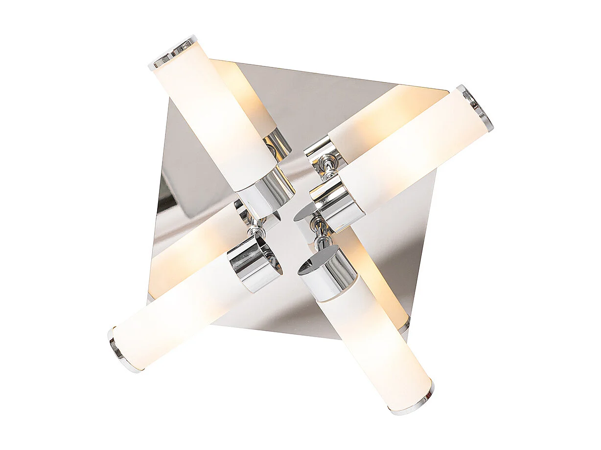 Plafonnier de salle de bain moderne chrome 4 lumières IP44 - Bath