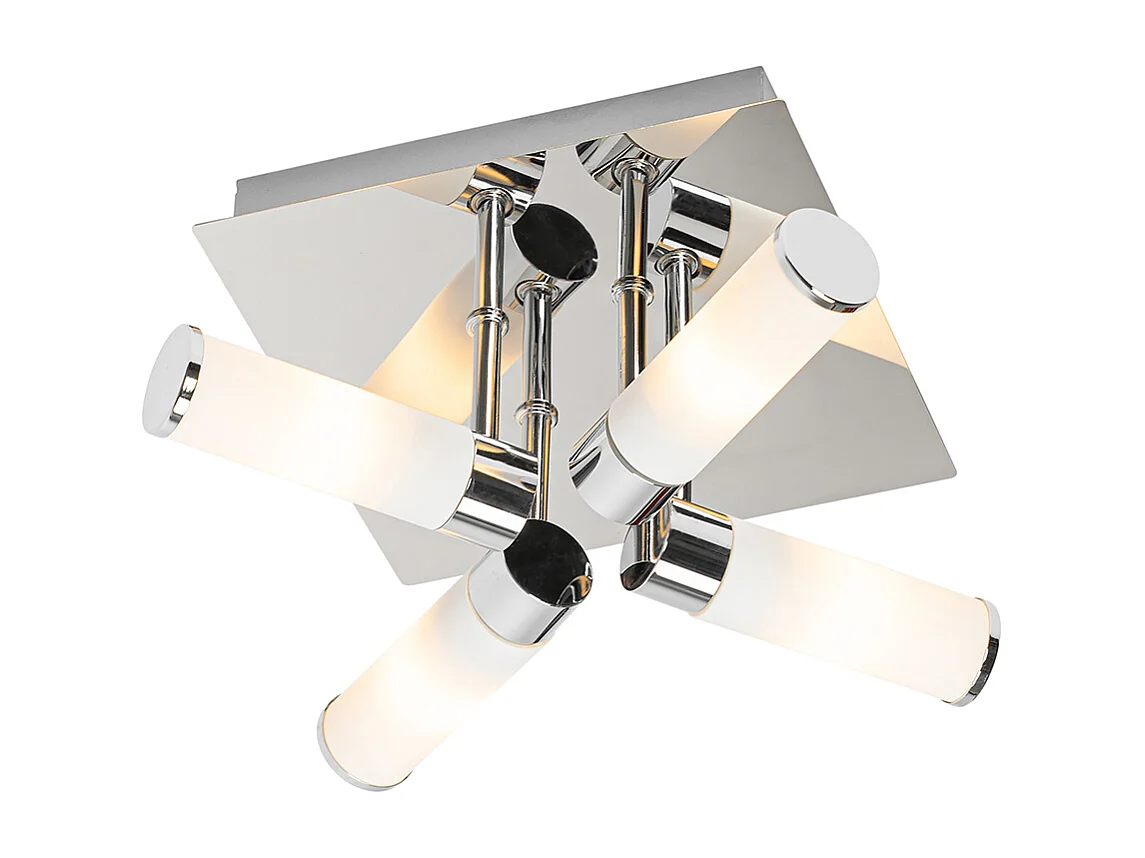 Plafonnier de salle de bain moderne chrome 4 lumières IP44 - Bath