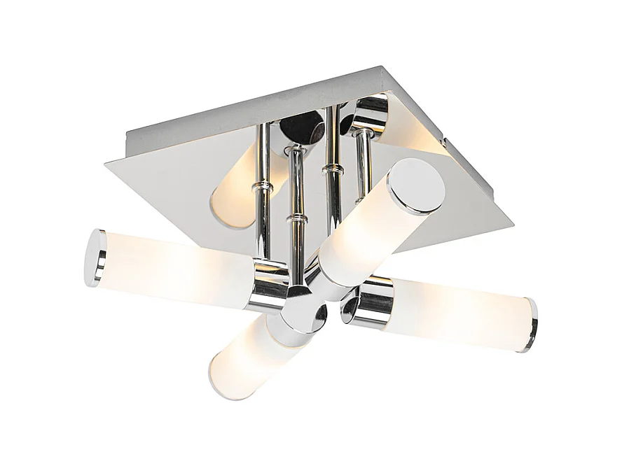Plafonnier de salle de bain moderne chrome 4 lumières IP44 - Bath