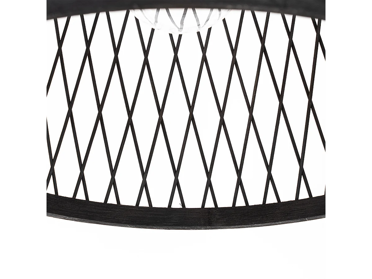 Lampe suspendue d'extérieur rurale en rotin noir 40 cm - Calamus