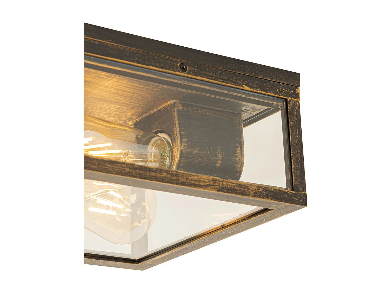 Plafonnier vintage or antique IP44 2 lumières - Charlois