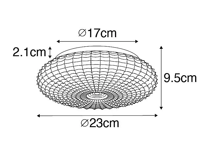 Plafonnier classique noir avec verre opale 23 cm IP44 - Nohmi