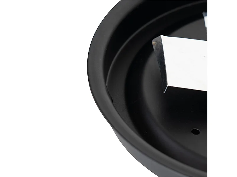 Plafonnier classique noir avec verre opale 23 cm IP44 - Nohmi