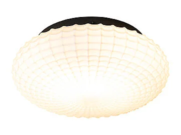 Plafonnier classique noir avec verre opale 23 cm IP44 - Nohmi