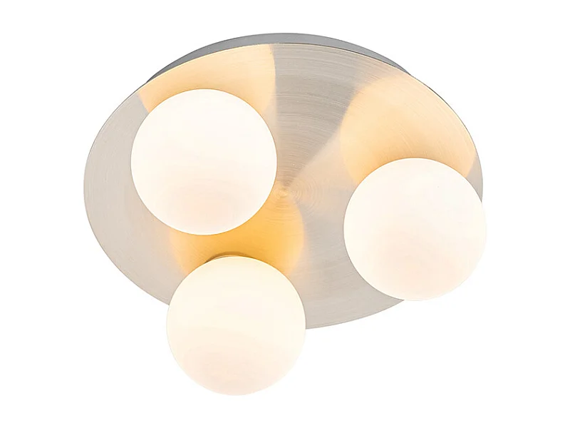 Plafonnier de salle de bain moderne en acier 3 lumières - Cederic