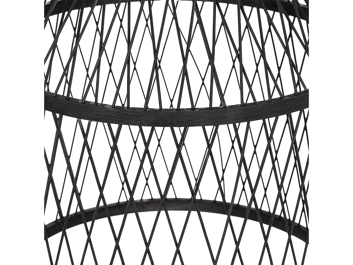 Lampe suspendue d'extérieur rurale en rotin noir 40x55 cm - Calamus