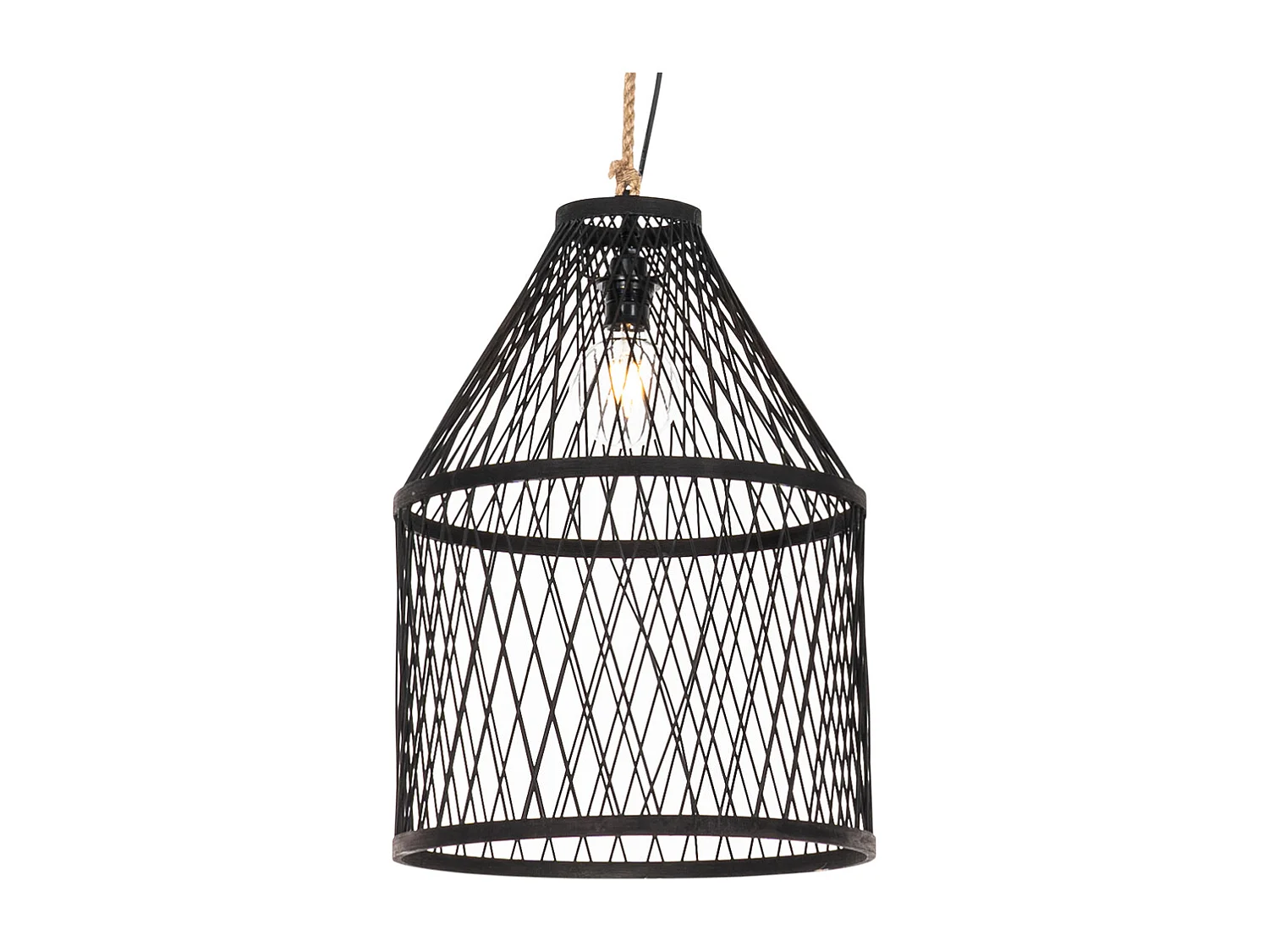 Suspension extérieure rustique en rotin noir 40x55 cm - Calamus