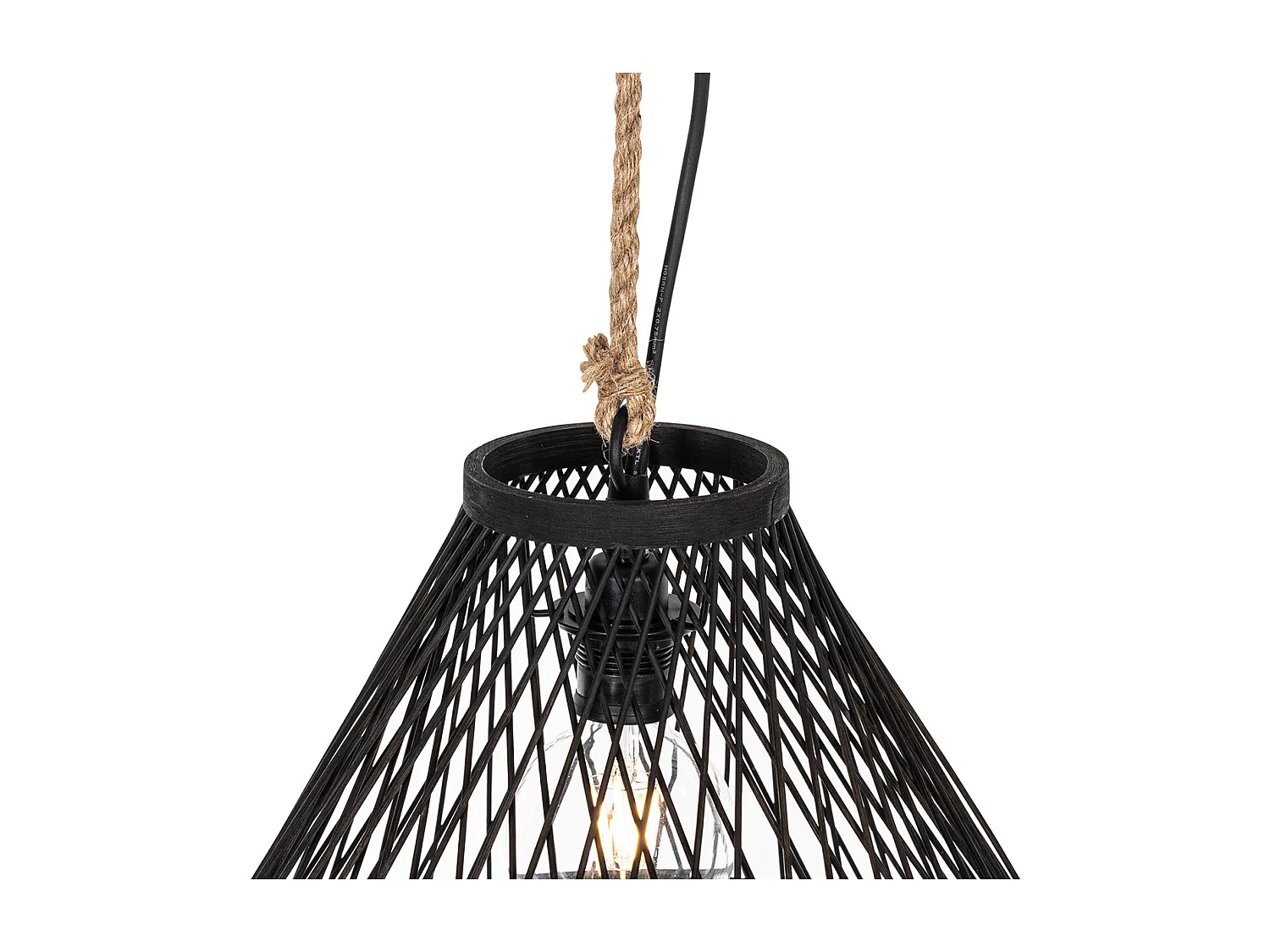 Suspension extérieure rustique en rotin noir 40x55 cm - Calamus
