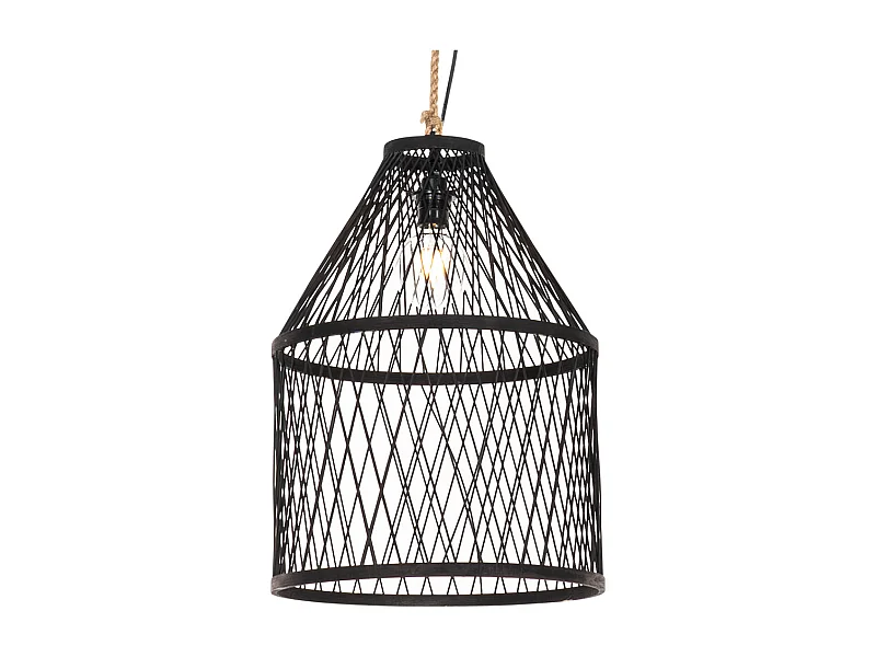 Suspension extérieure rustique en rotin noir 40x55 cm - Calamus