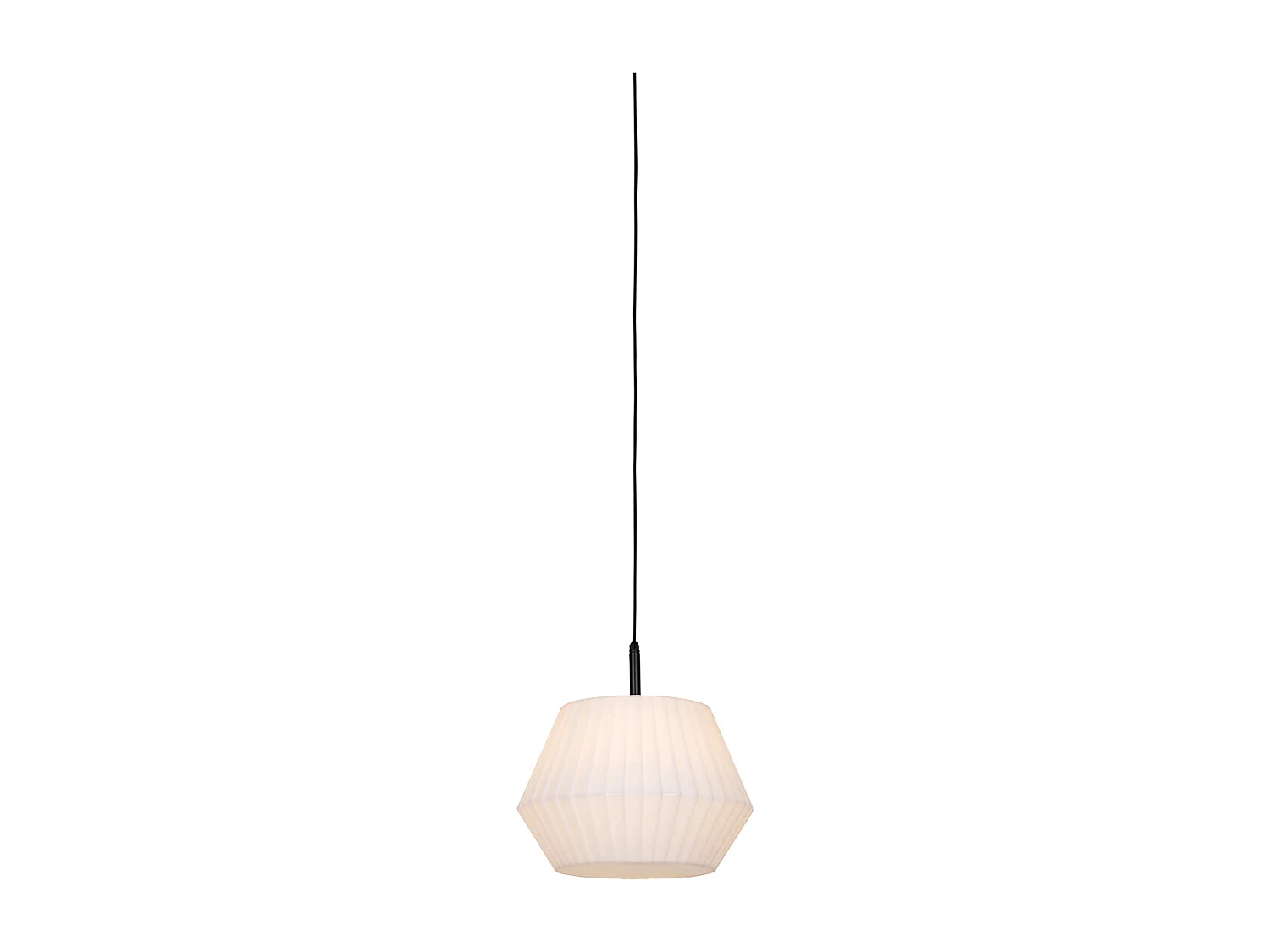 Lampe suspendue d'extérieur moderne noire avec abat-jour blanc 45,6 cm IP44 - Robbert