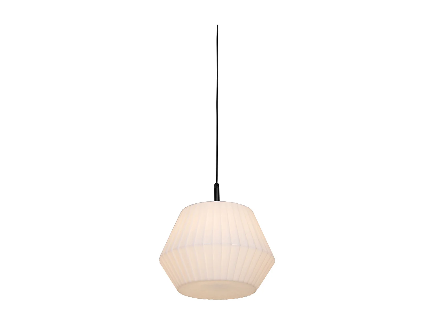 Lampe suspendue d'extérieur moderne noire avec abat-jour blanc 45,6 cm IP44 - Robbert