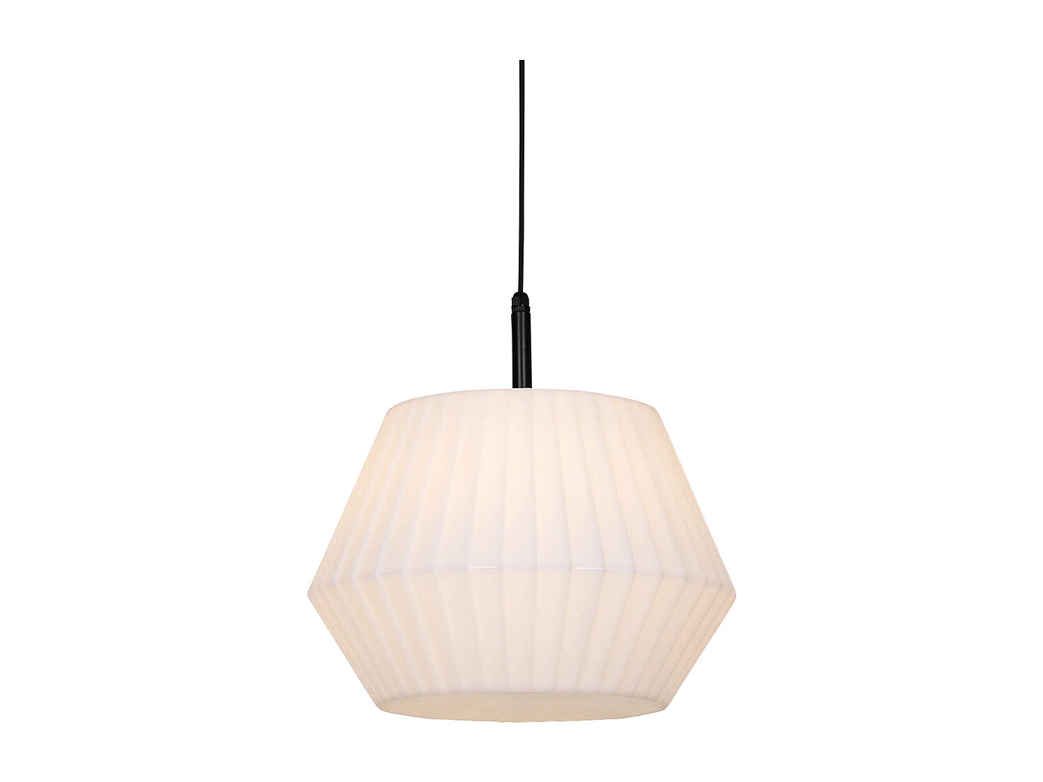 Suspension extérieure moderne noire avec abat-jour blanc 45,6 cm IP44 - Robbert