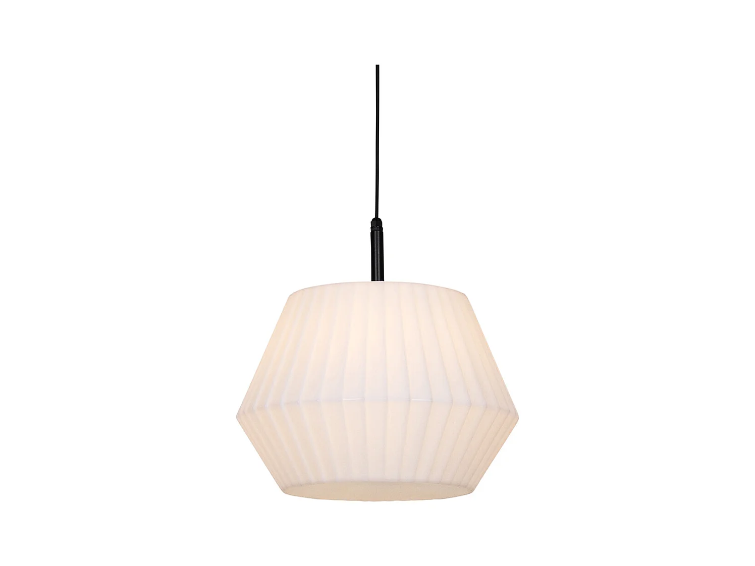 Lampe suspendue d'extérieur moderne noire avec abat-jour blanc 45,6 cm IP44 - Robbert