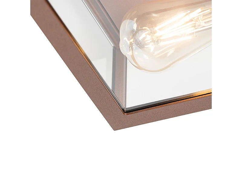 Plafonnier industriel brun rouille IP44 2 lumières - Charlois