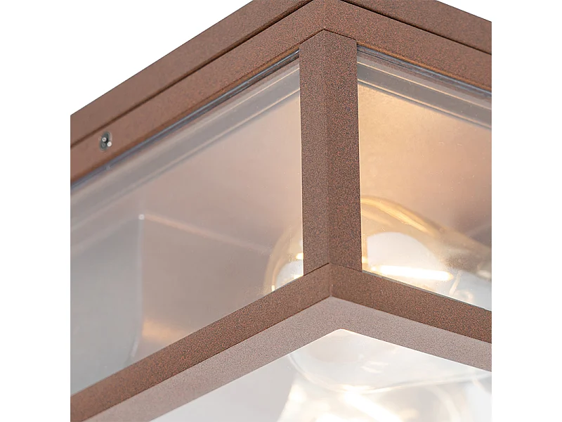 Plafonnier industriel brun rouille IP44 2 lumières - Charlois