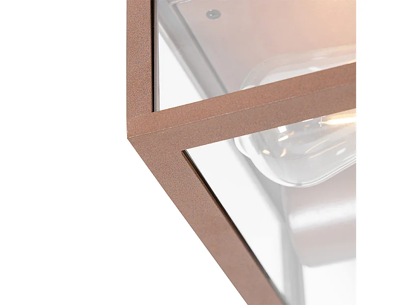 Plafonnier industriel brun rouille IP44 2 lumières - Charlois