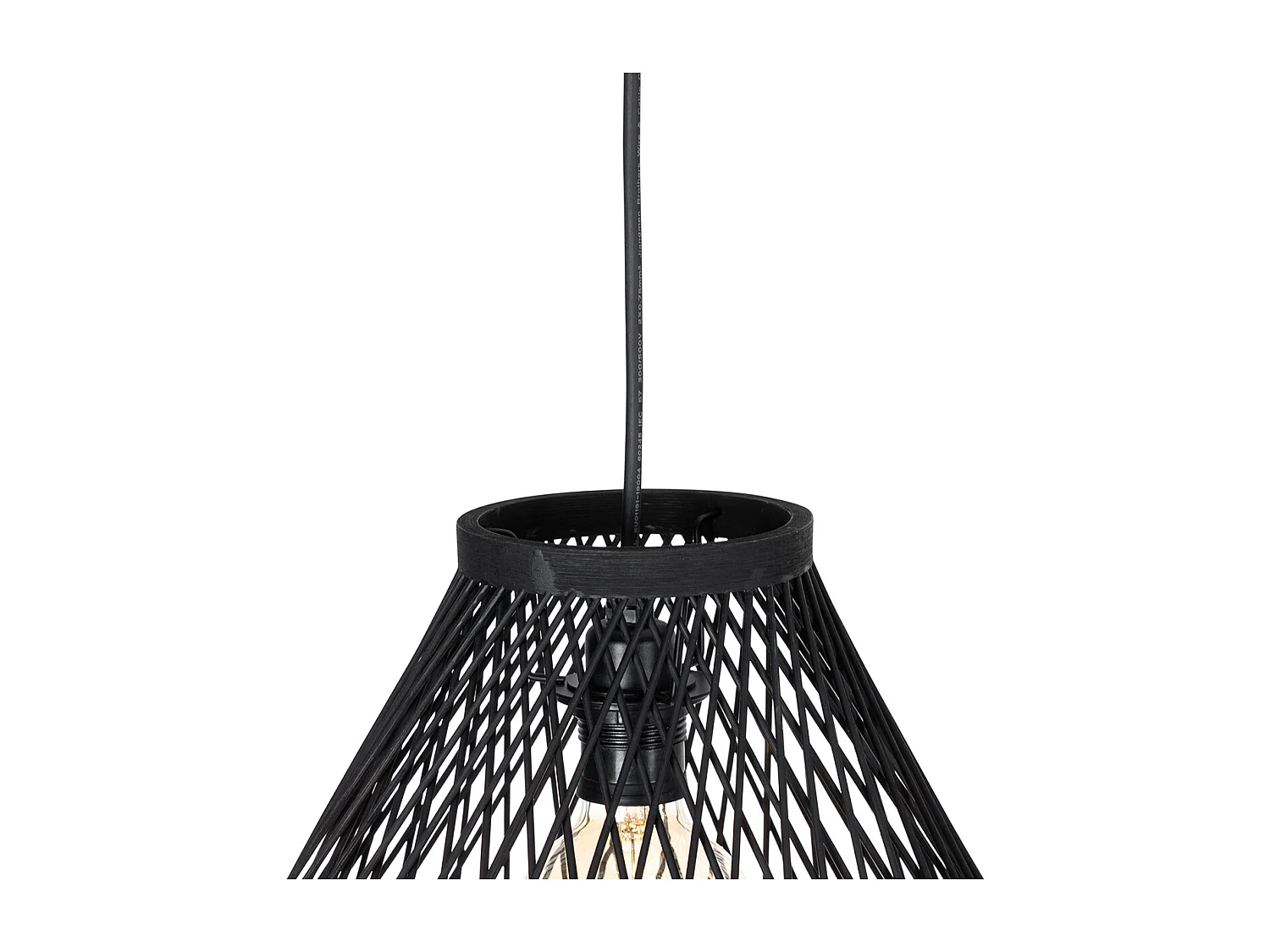 Suspension d'extérieur rustique en rotin noir 3 lumières - Calamus