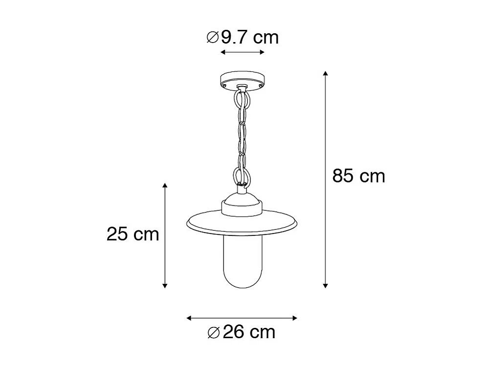 Suspension industrielle en zinc IP44 - Munich