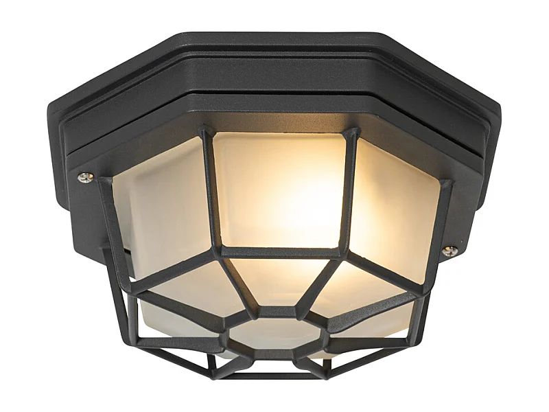 Plafonnier rural gris foncé IP44 - Bri S