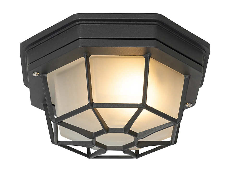 Plafonnier rural gris foncé IP44 - Bri S