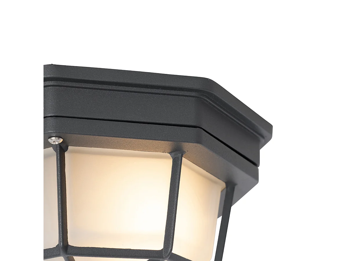 Plafonnier rural gris foncé IP44 - Bri S