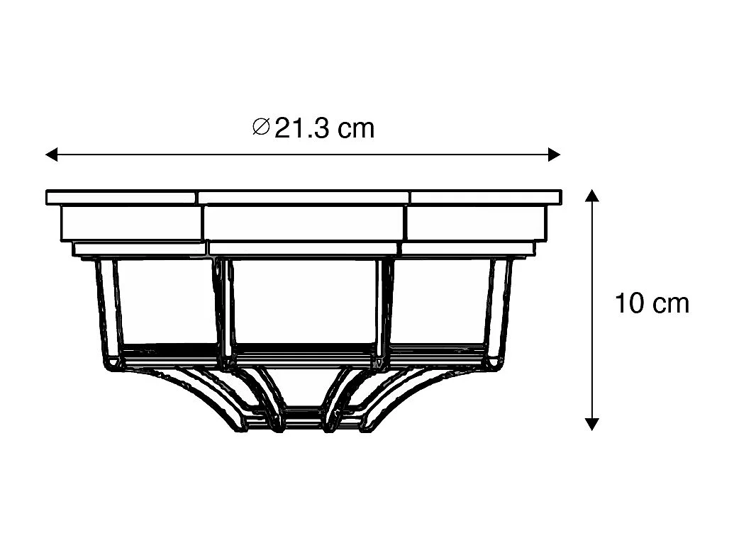 Plafonnier rural gris foncé IP44 - Bri S