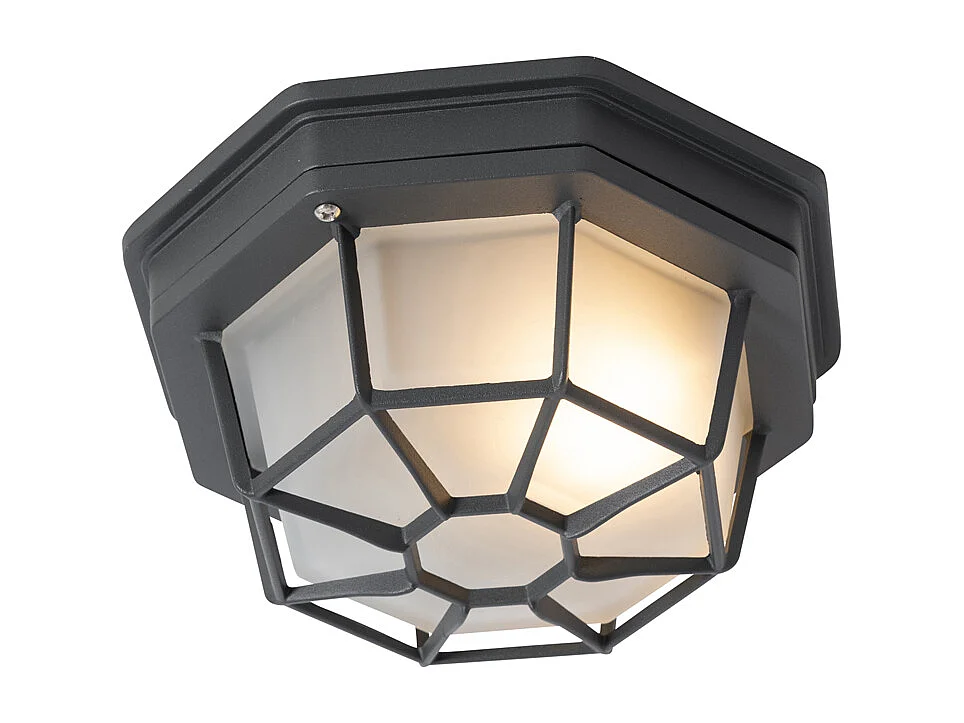 Plafonnier rural gris foncé IP44 - Bri S