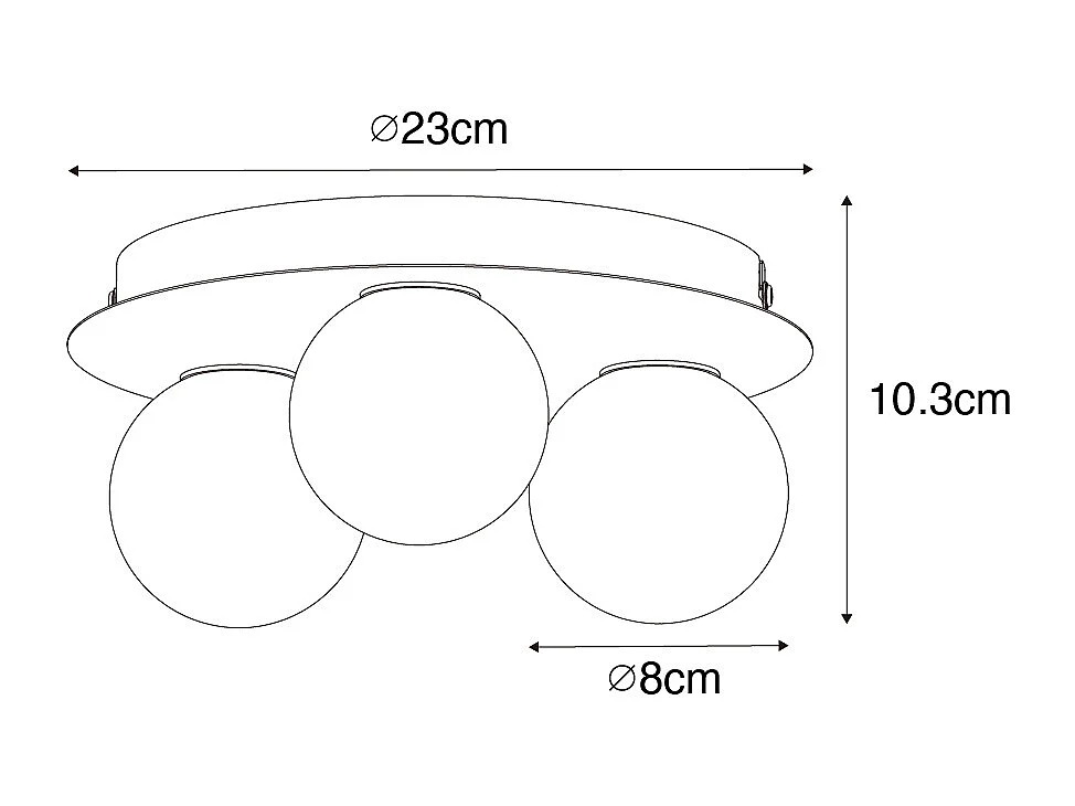 Plafonnier de salle de bain moderne blanc 3 lumières - Cederic