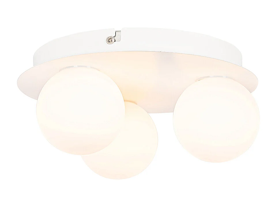 Plafonnier de salle de bain moderne blanc 3 lumières - Cederic