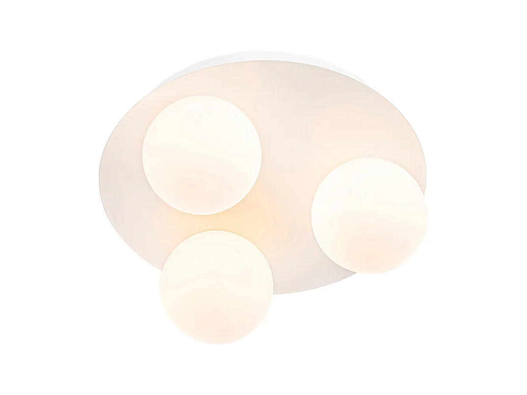 Plafonnier de salle de bain moderne blanc 3 lumières - Cederic